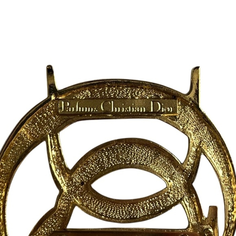 Christian Dior Gold Tone‎ CD Logo Brooch Pin Vintage Designer Statement Jewelry - Picture 9 of 11